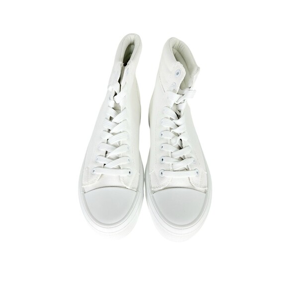 Platform High-Top Skate Sneaker White Canvas Lace-up Women's Size 9 NEW Shein - Picture 11 of 15